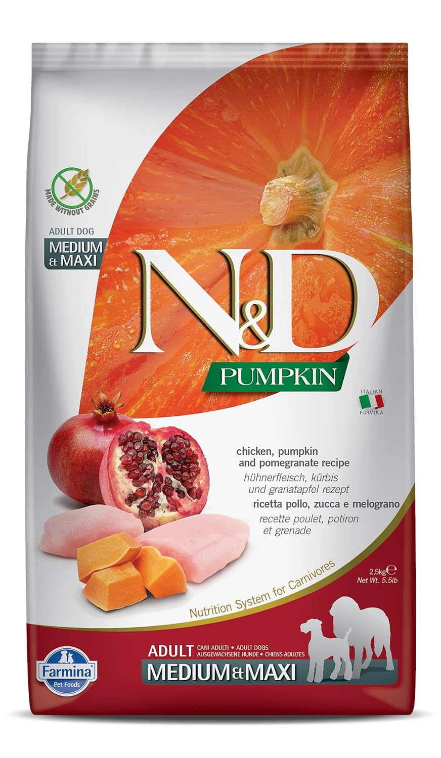 N&D Medium/Maxi Chicken, Pomegranate & Pumpkin 2.5kg 