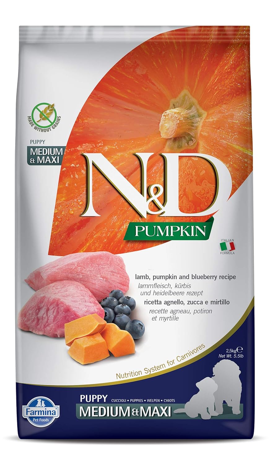 N&D Medium/Maxi Puppy  Lamb, Blueberry & Pumpkin 2.5kg
